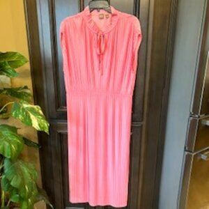 Hugo Boss Emals Split Neck Mandarin Collar Cap Sleeve Unlined A-Line Dress